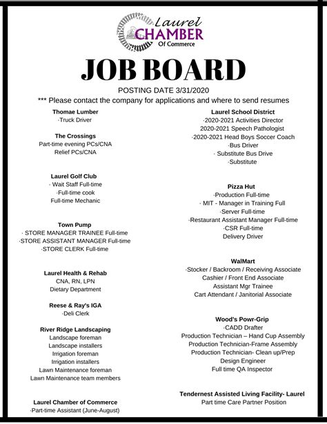 Job Listings | Laurel Montana Chamber of Commerce