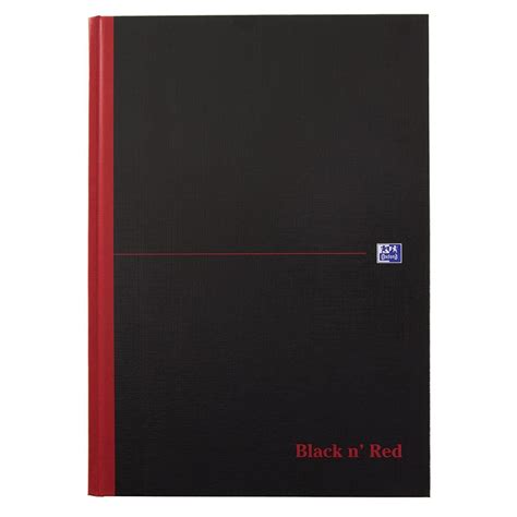 Oxford Black N Red A4 Hardback Casebound Notebook Ruled Blackred 192