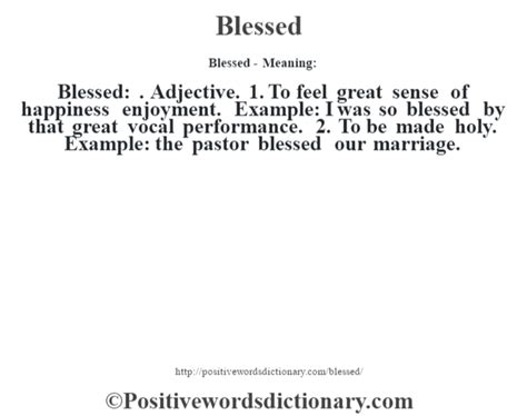Living with her means i'm safe. Blessed definition | Blessed meaning - Positive Words ...