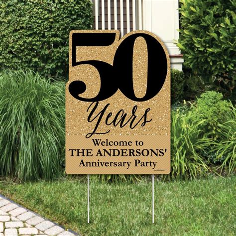 50th Anniversary Welcome Sign Personalized Outdoor Anniversary Lawn