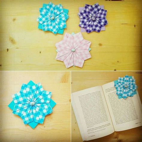 Origami Flower Bookmark For step by step tutorials you may ...