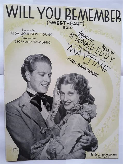 Will You Remember Sweetheart Rida Johnson Young Sigmund Romberg Books
