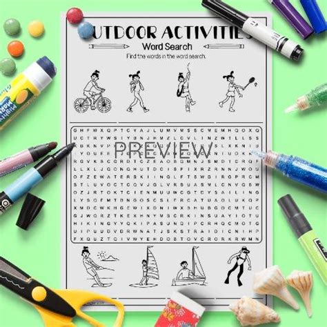 Outdoor Activities Word Search Esl Worksheet For Kids