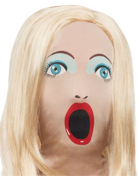 Blow Up Doll Mask And Wig Real Life Doll Funny Costume Ebay