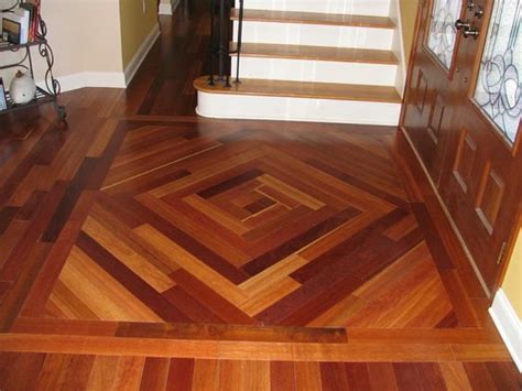 Custom Designed Wood Floor Inlay For The Entry Or Foyer Flooring
