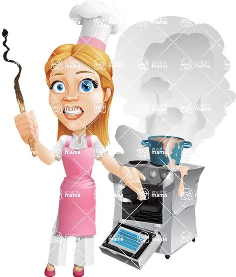 Cute Cooking Housewife Cartoon Vector Character 109 Illustrations