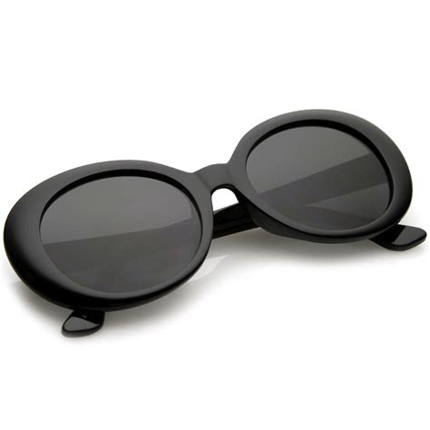 retro oval sunglasses tapered arms neutral colored round lens 53mm sunglass la