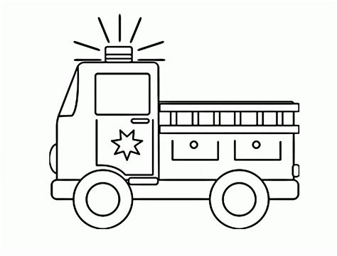 Fire Truck Coloring Page For Preschoolers Transportation Coloring