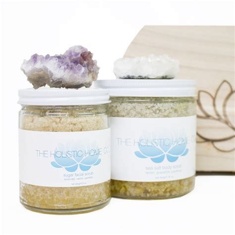 The Holistic Home Company Deluxe Aromatherapy Sea Salt Scrub Set With Crystal Sea Salt Scrubs