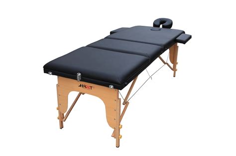 3 Section Wooden Massage Table Black Large Ishka Massage Equipment