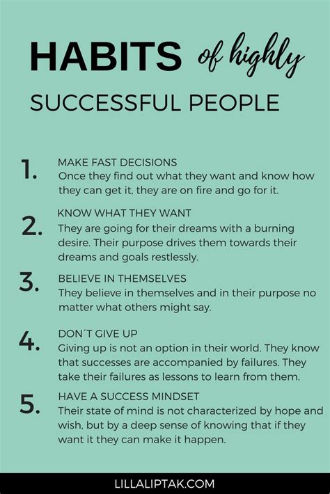 5 HABITS OF HIGHLY SUCCESSFUL PEOPLE | Lilla Liptak