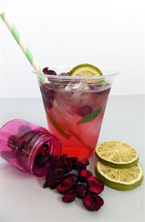 Cherry Lime And Mint Infused Water Created Using Freeze Dried Fruits