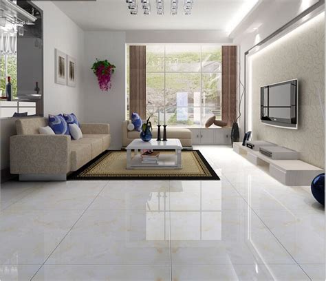 Modern living room with black chaise longue. Floor-tile-Living-Room-Full-cast-glazed-tiles-800x800-skid ...