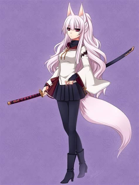 Anime Girl Fox Ears And Tail