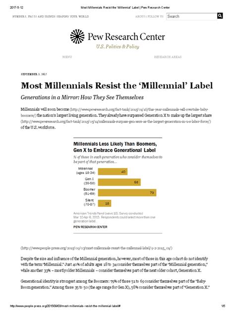 Most Millennials Resist the 'Millennial' Label _ Pew ...