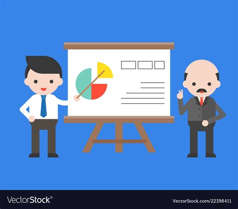 Cute Businessman Presentation Company Information Vector Image