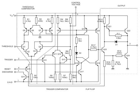 Ne555n Timer Pinout Datasheet And Schematic Diagram