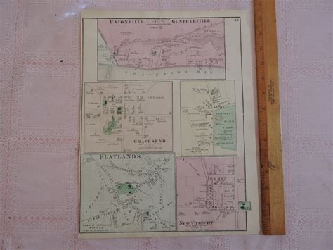 1873 Beers Map Of Gravesend Brooklyn New York City Flatlands New