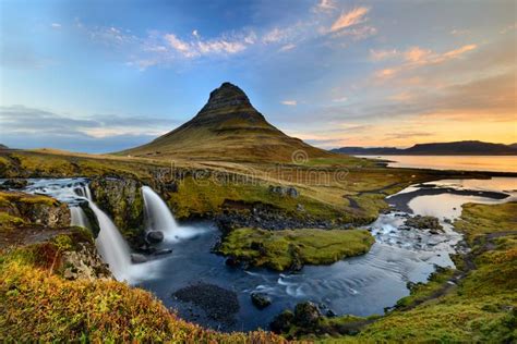 Amazing Icelandic Landscape At The Top Of Kirkjufellsfoss Waterfall