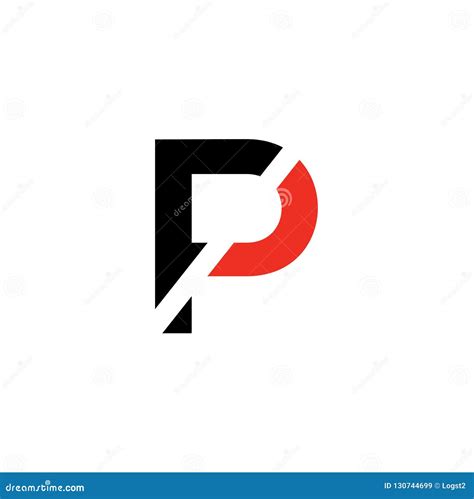 P Letter Vector Logo Linear Letter P Emblem Stock Vector