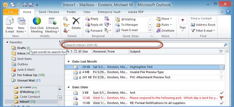 Using The Outlook Instant Search Tool — Email Overload Solutions