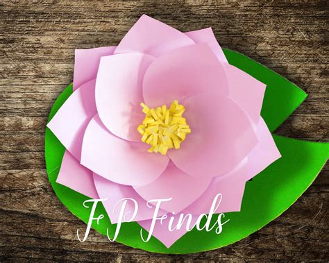 Lotus Paper Flower Template Svg Pdf Paper Flower Svg Files For Etsy