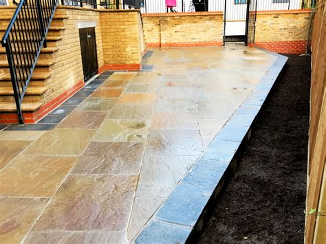 Indian Sandstone Landscaping Palmers Green London 01 S H Brickwork