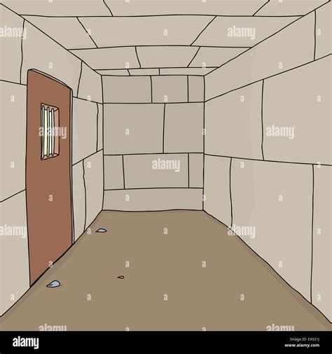 Cartoon Background Of Empty Prison Cell With Door Stock Photo Alamy