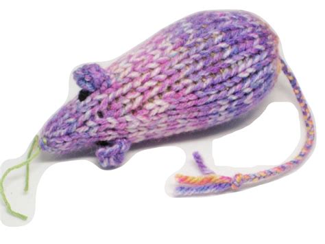 Knit Catnip Mouse Cat Toy Is The Colors Of Lilacs Etsy