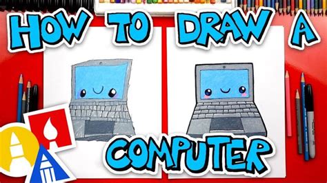 How To Draw A Funny Laptop Computer Spotlight Art For Kids Hub Art