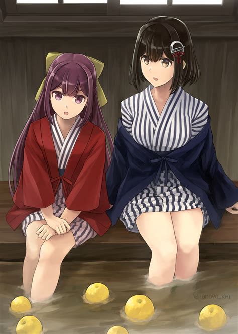 Safebooru 2girls Adapted Costume Alternate Costume Bare Legs Haguro