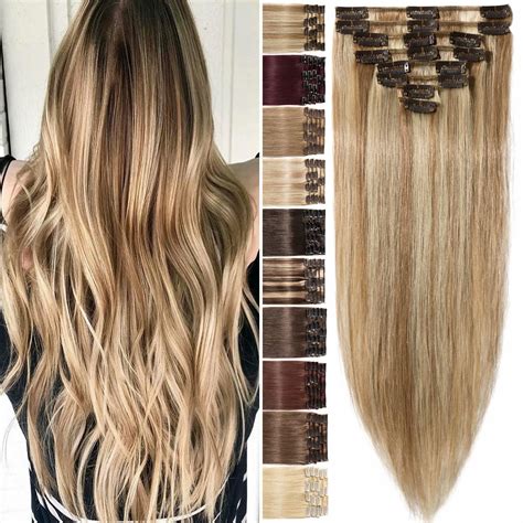 Benehair 100 Real Remy Human Hair Extensions Clip In 8pcs Hair Weft Full Head Women Highlight