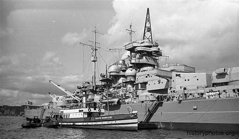 Bismarck Class German Battleship Under Construction Docked In Pier