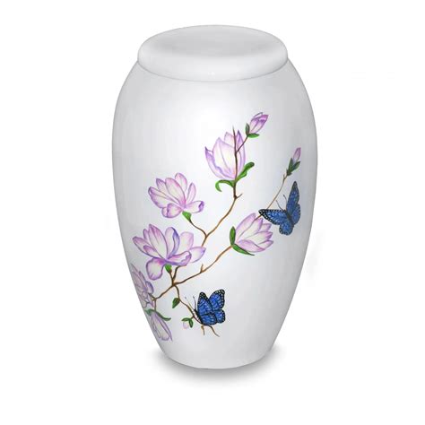 Only 169 Hand Painted Pet Cremation Urn Butterfly Landing Design