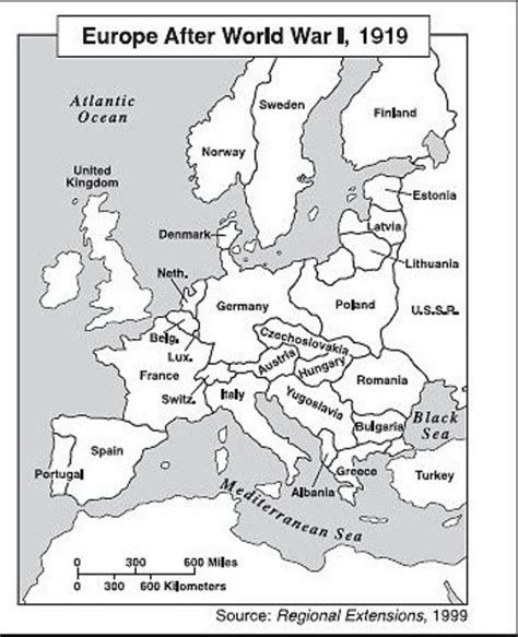 A Map Of Europe After Ww1 United States Map
