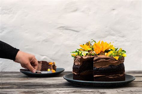 Cake With Flowers By Stocksy Contributor Gillian Vann Stocksy
