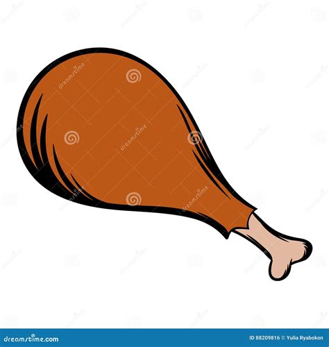 Chicken Meat On The Bone Icon Cartoon Stock Vector Illustration Of