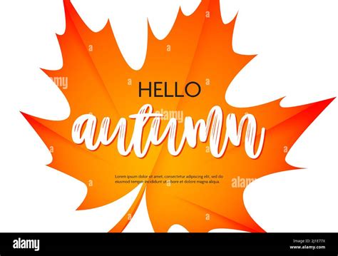 Hello Autumn Poster Design With Text Sample Handwritten Text On Fall