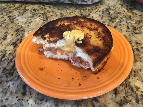 Inside Out Parmesan Bagel Grilled Cheese With American And Mexican