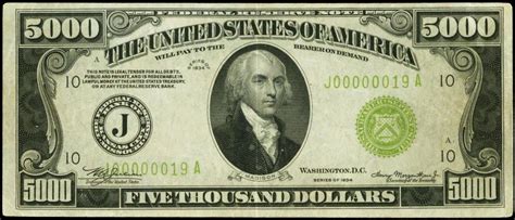 1928 5000 Dollar Bill Federal Reserve Note 569 5000 Dollar Bill
