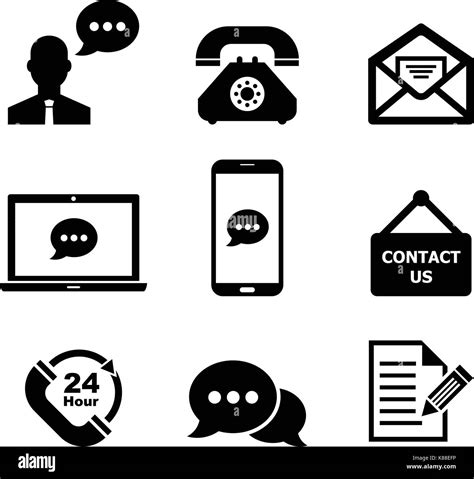 Contact Us Icon Set Stock Vector Image And Art Alamy