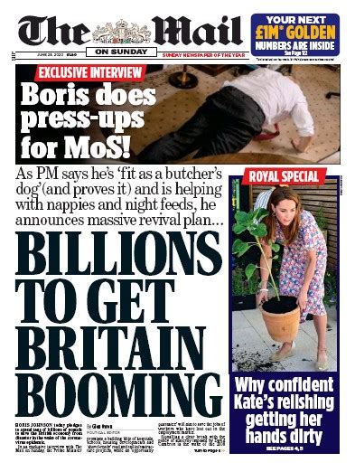 The Mail On Sunday Uk Front Page For 28 June 2020 Paperboy Online