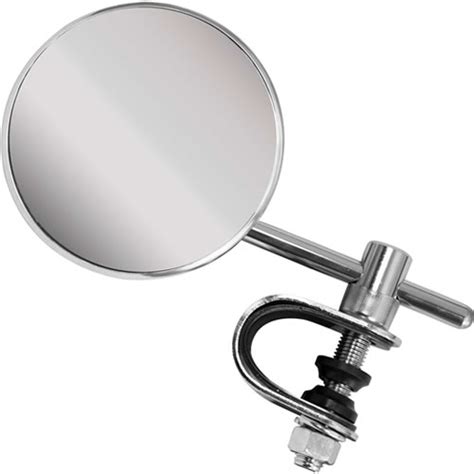 Chrome Round Clamp On Mirror With 3 Stem Motorcycle Products Ltd