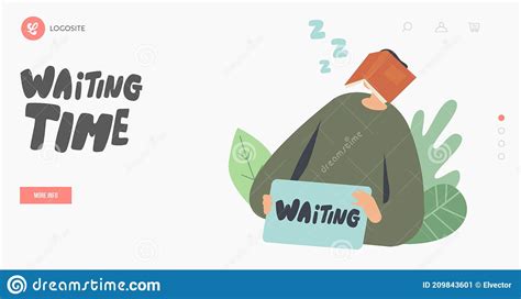 Long Wait In Waiting Hall Landing Page Template Tired Characters Wait