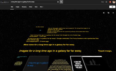 It's the sw equivalent of once upon a time in a far away land.. Check Out The Google Star Wars Easter Egg