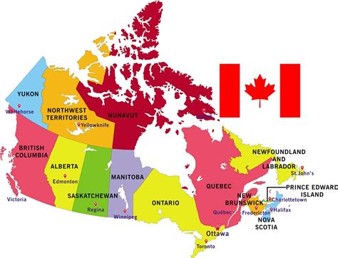 Mapa De Canadá Con Nombres Listo Para Descargar O Imprimir