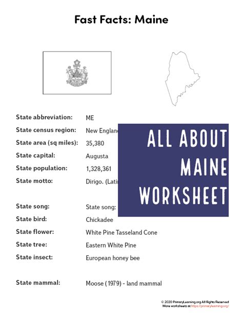 Maine State Facts State Abbreviations Social Studies Worksheets