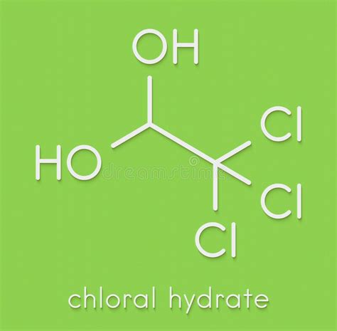 Chloral Hydrate Sedative And Hypnotic Drug Molecule Skeletal Formula