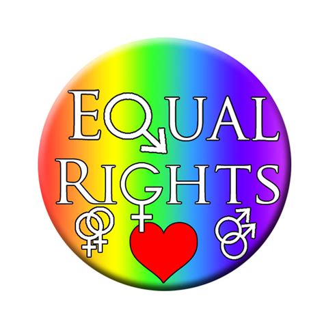 equal rights rainbow male female symbols equality button