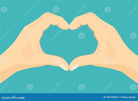 Heart Shape Hands Vector Icon With Illustration Of Two Palms Making